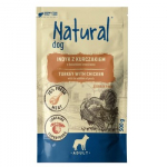 NATURAL Kalakutiena su vi&scaron;tiena ir persikais - drėgnas pa&scaron;aras &scaron;unims - 500g