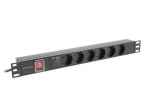 LANBERG Power Distrubution Unit PDU 19 inch 1U 16a 5x Schuko Outlets 2m Black