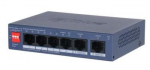 Switch|DAHUA|CS4006-4ET2GT-36|Switch type Managed|Switch layer L2|Form factor Desktop/Wall-Mounting|6xRJ-45 ports|RJ-45 Ports Type Gigabit Ethernet (10/100/1000)|4xFast Ethernet (copper) ports quantity|2xGigabit Ethernet (copper) ports quantity|Power ...