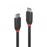 USB kabelis - LINDY Black Line USB 3.2 Type C Laidas M/M, 20Gbps, 60W PD, 1.5 m, Juodas