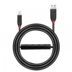 USB kabelis - LINDY USB 3.0 A/B Aktyvus Prailginimas, 5Gbps, 10 m, Juodas