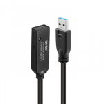 USB Prailginimo Laidas - LINDY USB 3.0 Aktyvus Prailginimo Laidas Type A į C, 10 m, Juodas