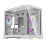 Kompiuterio korpusas - darkFlash Darflash FT418 Mini Tower, M-ATX/ITX, 6 ARGB ventiliatoriai, balta