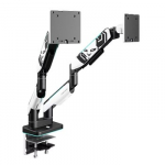 Diablo dvigubas monitoriaus laikiklis 35-Inch | White RGB X-Arm Dual