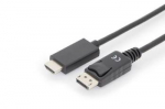 ASSMANN DisplayPort Adapter Cable DP - HDMI Type A St / St 2.0m w / War. DP 1.2 HDMI 2.0 4K / 60Hz CE black