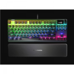 SteelSeries Apex 7 TKL Compact Mechanical Gaming US Keyboard with Red Switch | OLED Smart Display | USB Passthrough and Media Controls | Linear and Quiet | RGB LED Backlit