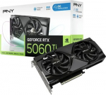 PNY Video Card GeForce RT 5060 Ti 8GB GDDR7 Memory Overclocked Dual Fan GPU 3x Display Port 1x HDMI 4608 CUDA Cores 180 W Max Power Consumption