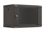 LANBERG rack cabinet wall-mount 19inch 6U/540x350 black flat pack with glass door