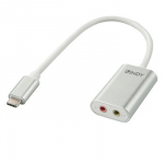 Adapteris - LINDY USB Type C-Garso Konverteris, 3.5mm, Stereo / Mikrofono Jungtis, Sidabrinis