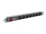LANBERG PDU-07E-0200-BK PDU 1U 16A 7 sockets French 2m Black