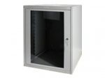 DIGITUS 19inch Wall Cabinet 16HE SoHoline RAL7035 grey without tray 816x600x450mm with glass door