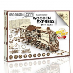 3D Wooden Train Puzzle &ndash; Wooden Express With Rails