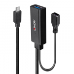 USB Prailginimo Laidas - LINDY USB 3.2 C/A Prailginimo Laidas 5Gbps 5m, Juodas