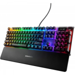 SteelSeries Apex 7 Mechanical Gaming US Keyboard with Brown Switch | OLED Smart Display | USB Passthrough and Media Controls | Tactile and Clicky | RGB LED Backlit