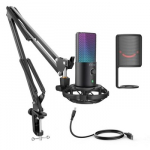FIFINE T669 PRO3 Wired Microphone with RGB Lighting and Stand | USB