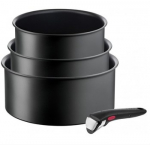 TEFAL Pot Set, 4 pcs | L7649453 Ingenio Ultimate | 16/18/20 cm | Aluminum | Black
