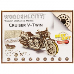 3D Wooden Motorbike Puzzle &ndash; Cruiser V-Twin