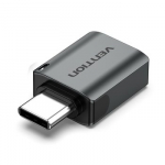 Vention CDQH0 kabelių lizdinio / ki&scaron;tukinio jungčių tipo keitiklis USB C USB A Pilka