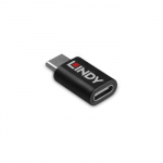 USB Adapteris - LINDY USB 3.2 Type C į C M/F Adapteris, 100W Duomenų Blokatorius, Juodas