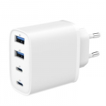 Universal charger GaN 40W LCD 3xUSB-C 1xUSB-A white