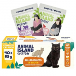 ANIMAL ISLAND Everyday Fillets in broth Chicken with lamb and Chicken with quail Box - &scaron;lapias kačių maistas - 40x85g