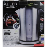 SALE OUT. Adler AD 1216 Cordless Water Kettle, 1.7L, 2000W, Filter, Boil-dry protection, Rotary base 360 degree, Illumination, Inox body | SALE OUT. Adler | Kettle | AD 1216 | Standard | 2000 W | 1.7 L | Stainless steel | 360&deg; rotational base | Stain ...