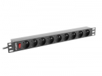 LANBERG PDU-09E-0300-BK PDU 1U 16A 9 sockets uni-schuko 3m Black
