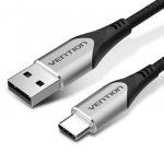 Vention CODHF USB kabelis USB 2.0 1 m USB A USB C Aliuminis, Juoda