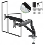 Maclean dvigubas monitoriaus laikiklis, dujinė spyruoklė, 17&ndash;32 coliai, 2&ndash;10 kg, juodas, MC-134