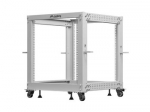 Open rack stand 19 inches 12U 600x600-1100 adjustable grey