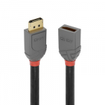 DisplayPort Kabelis - LINDY Anthra Line DisplayPort 1.4 Prailginimo Kabelis, M/F, 32.4Gbps, 7680x4320@60Hz, 1 m, Juodas