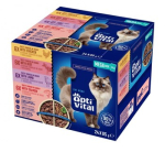 OPTIVITAL Box with chicken, beef, lamb, salmon - &scaron;lapias kačių maistas - 24x85g
