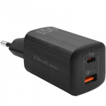 QOLTEC 50766 GaN ULTRA 65W charger / 5-20V / 2.25 3.25A / 1 x USB type C PD / 1x USB / Black