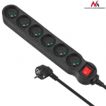 MACLEAN MCE225 Maclean MCE225 Power strip extension cord 6 outlets with black 1.5 m off 2300W