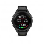 Garmin Forerunner 265s 42mm juodas apvadas ir korpusas su juodos arba &bdquo;Amp Yellow&ldquo; (geltonos) spalvos silikoniniu dirželiu