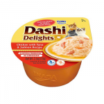 INABA Dashi Delights vi&scaron;tienos, tuno ir la&scaron;i&scaron;os sultinys - skanėstas katėms - 70g