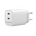 Universal charger 2xUSB-C PD 45W white