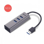 I-TEC USB 3.0 Metal 3-Port HUB with Gigabit Ethernet Adapter 1x USB 3.0 to RJ-45 3x USB 3.0 Port LED