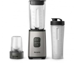 Philips Mini Blender | HR2604/80 Daily Collection | Tabletop | 350 W | Jar material Plastic/Glass | Jar capacity 0.6+0.6 L | Ice crushing | Pearl metal