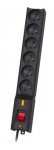 LESTAR LX 610 G-A, surge protector, 1.5m, black Juoda 6 AC i&scaron;vestis(ys / čių) 230 V 1,5 m