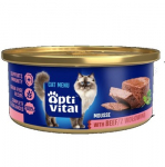 OPTIVITAL Fluffy mousse with beef - &scaron;lapias kačių maistas - 85g