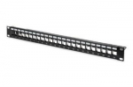 DIGITUS Patch Panel Case 1U for Keystone Module 24-Port 19Inch for RJ45 and LWL module black RAL 9005