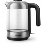 Philips | Kettle | HD9339/80 | Electric | 2200 W | 1.7 L | Stainless steel/Glass | 360&deg; rotational base | Black/Silver