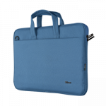 Trust Bologna Eco-friendly slim laptop bag made of recycled PET materials; for laptops up to 16 inches - Blue