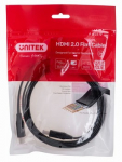 UNITEK KABELIS HDMI 2.0 4K60HZ, PLOK&Scaron;ČIAS, 2 M, C11063BK-2M