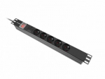 LANBERG PDU Power Distribution Unit 19 inch 1U 16A 5x 230V French Outelts 2M C14 Black