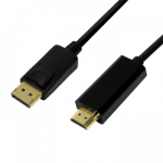 LOGILINK CV0127 - DisplayPort cable DP 1.2 to HDMI 1.4 black 2m