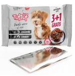 TUF TUF 2x with poultry, 2x with beef - drėgnas ėdalas &scaron;unims - 4x100g