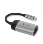 Verbatim 49146 USB-C to Gigabit Ethernet Adapteris, USB 3.1 GEN 1, Gigabit Ethernet, Pilka/Juoda