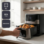 Black+Decker BXAF8001E be aliejaus keptuvė, 1700 W, 8 l, juoda